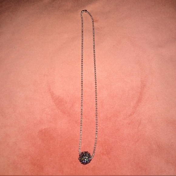 Black AB Rainbow Bead Choker Silver Ball Chain Handmade Necklace Any Length - Picture 4 of 9